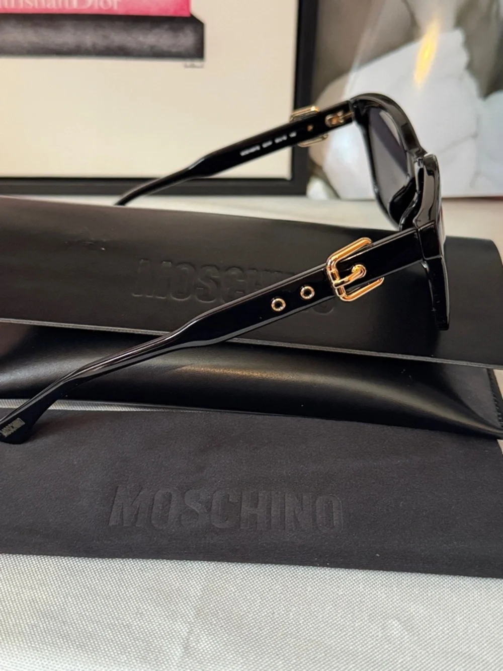Moschino Black Sunglasses with Black Lenses